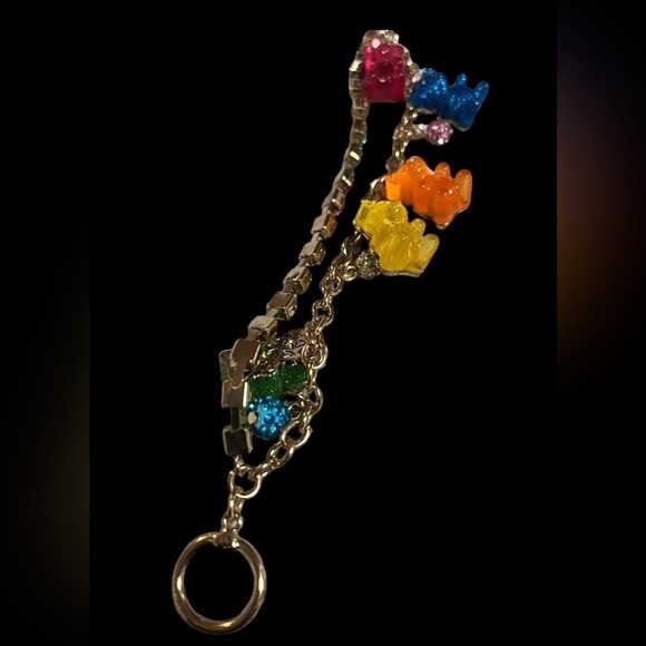 BETSEY JOHNSON Primary Colors Gummy Bear Fireball Crystals Charm Bracelet NWT - Picture 6 of 7